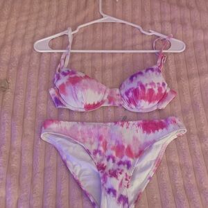 PINK Victoria's Secret Tie-Dye Bikini - Pink and Purple